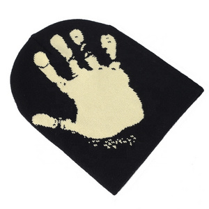 OEM fashion 100% acrylic all over jacquard beanie with custom embroidery logo warm winter hat