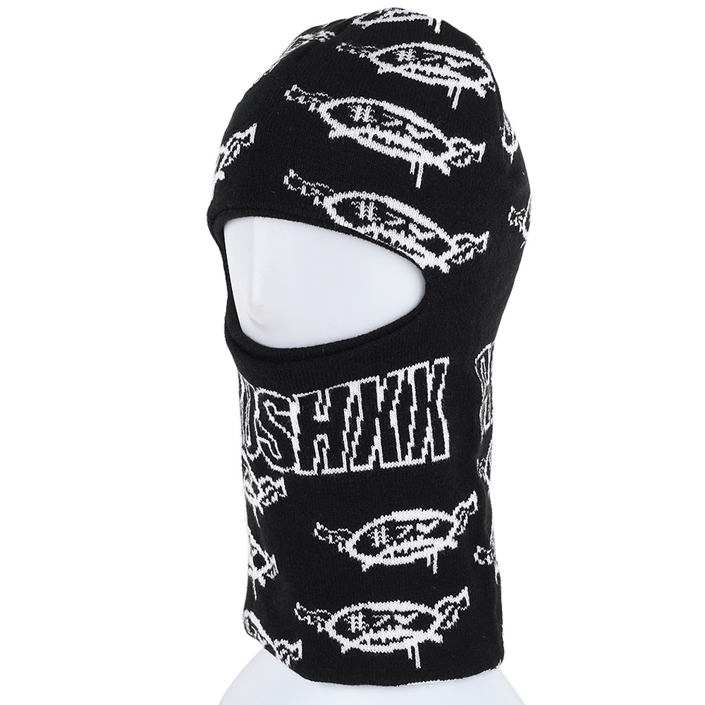 custom logo design balaclava  jacquard  knitted 1 hole face ski mask