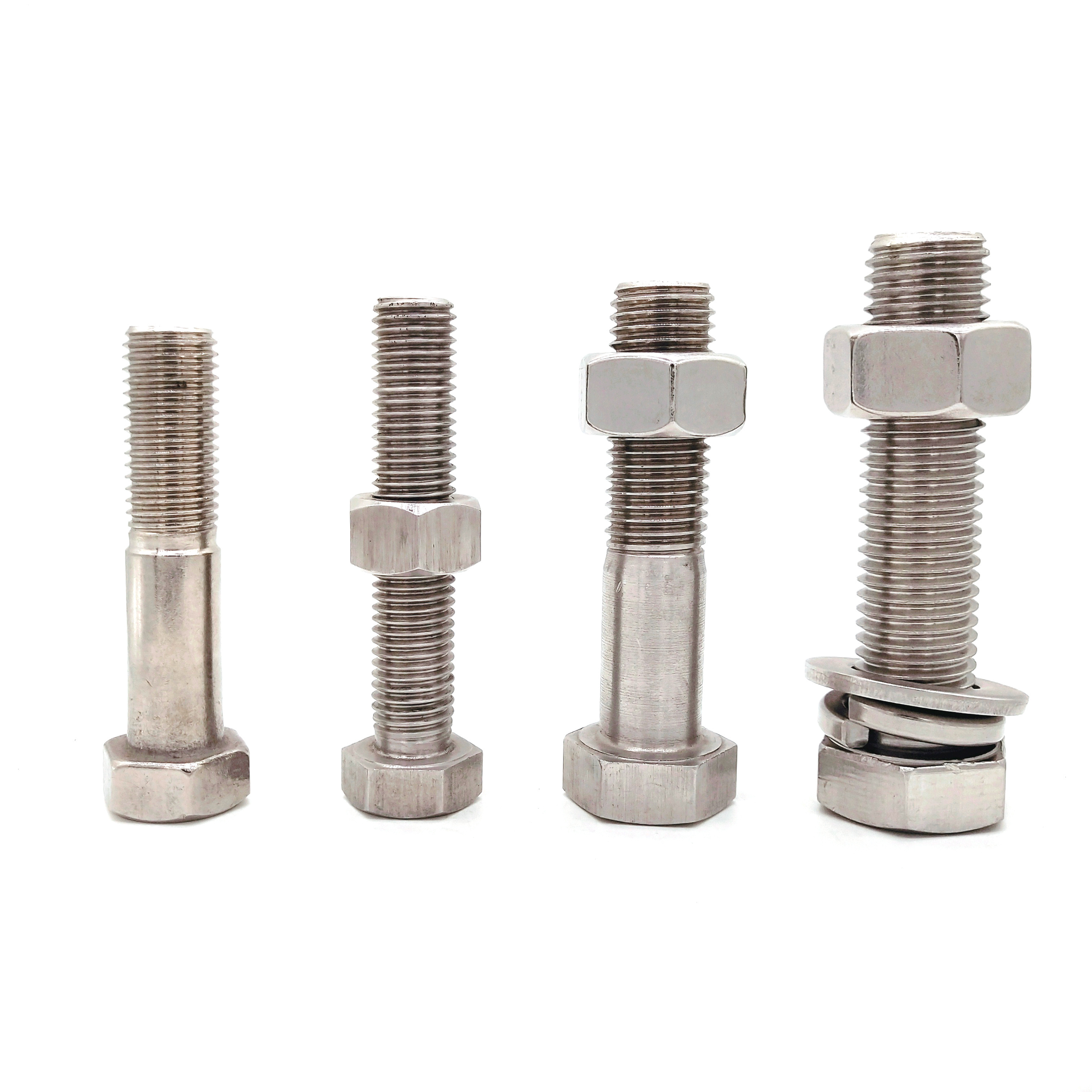 Stock DIN 933 DIN 931 OEM SS201 SS304 SS316 hex stainless steel fasteners bolts and nuts