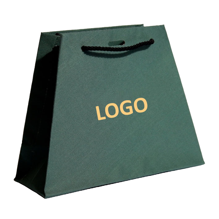 Custom logo trapezoid dark brown perfume thank you shopping paper gift bag for clothing