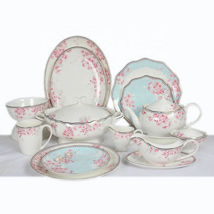 pakistan market  hot selling products 61 pcs dinner set colorful desgin ceramic dinnerware set