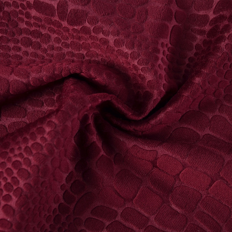 Classic Red Velour Fabric 3D Embossed Holland Velvet Upholstery Fabric