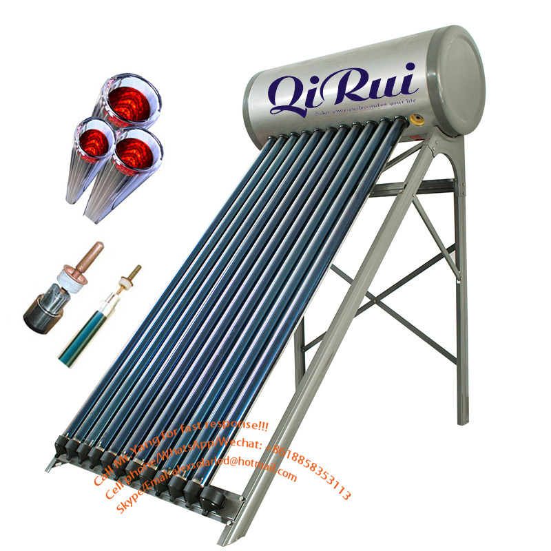 Heat pipe solar gyser kit 100 150 200 300 litre chauffe eau solaire high pressure Solar boiler Tube Solar geyser water heater