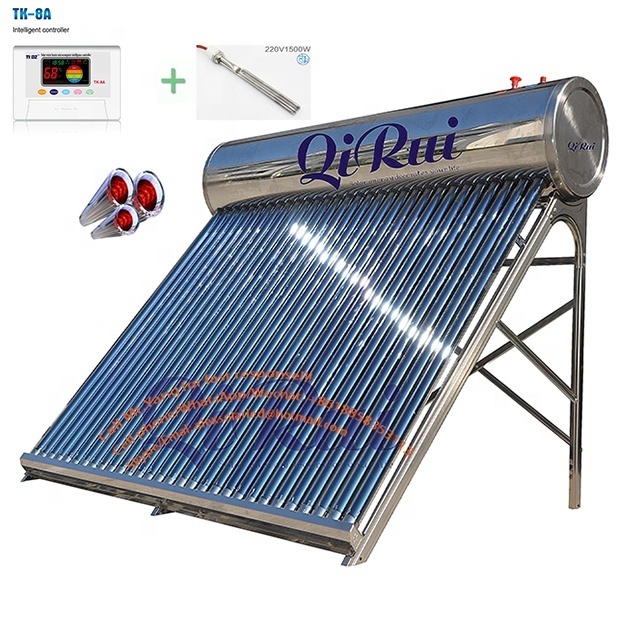 Complete 50L 100L 150L 200L 300L 500 Liter Solar Panel Hot Water Boiler Evacuated Tube Stainless Steel Solar Water Heater