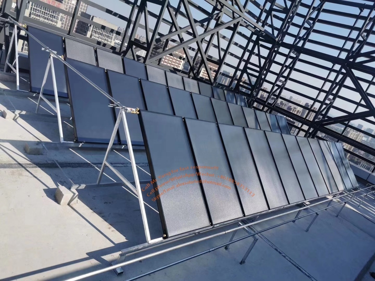 Titanium Blue Coated Flat Plate Thermal Solar Collector