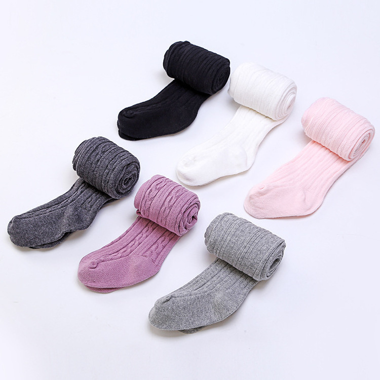 Winter Knitted Leggings Tights For Children Kids Pantyhose With Bow Cotton Baby Tights For Girls