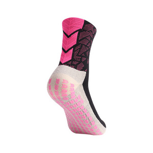 Custom Logo Men Athletic Pink Crew Non Slip Football Meias De Futebol Compression Soccer Grip Socks