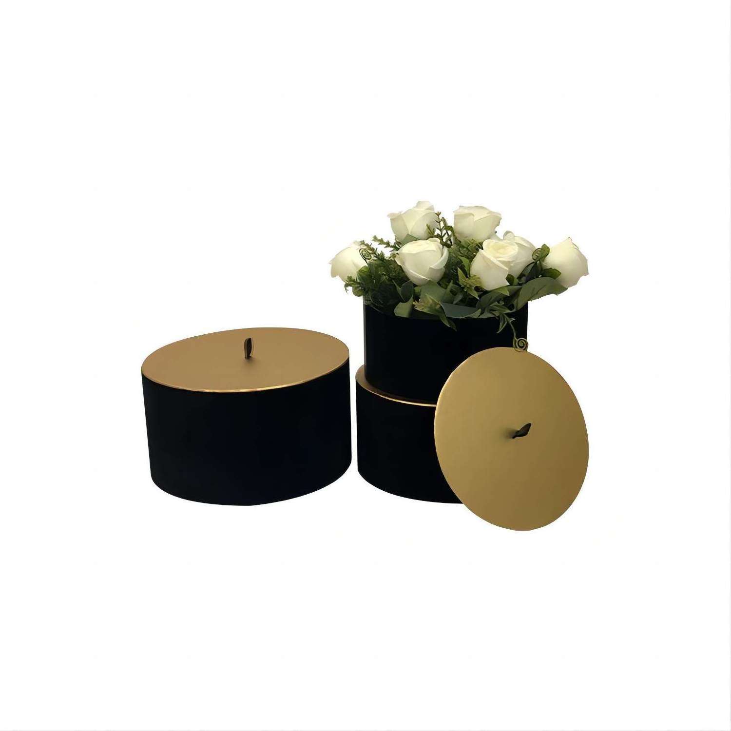 Round Cylinder Floral Boxes Kraft Tube Packaging Velvet Box For Wedding Invitation