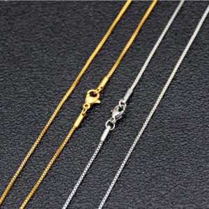 Hainon wholesale 18 20 inch 1.1mm gold plated box chain necklace for women men Stainless steel necklace chains