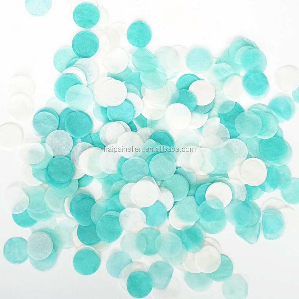 Mint White Gold Metallic Tissue Paper Shredded Circle Confetti Baby Shower Wedding Party Decoration Supplies