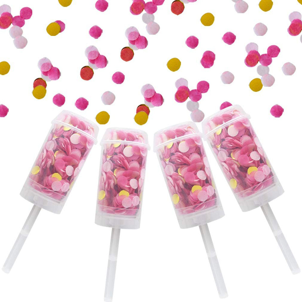 Pink And Blue Event Party Supplies Push Popper With 1 cm Confetti For Gender Revel Wedding Party Celebration