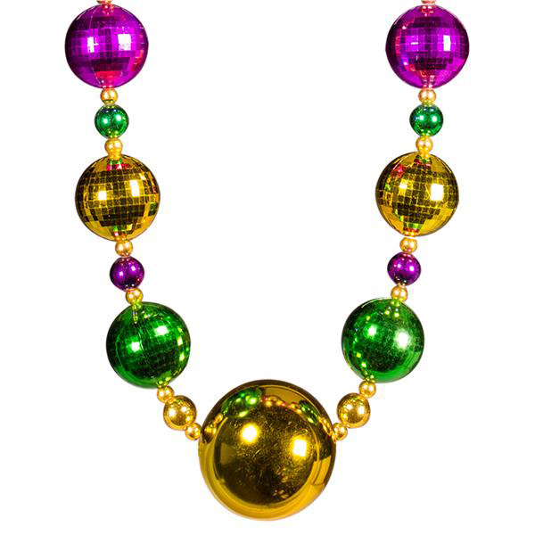 Oversized Mardi Gras Beads Metallic Jumbo Chain Link Necklace For Carnival New Orleans Party Night Club Dressup Events Decor