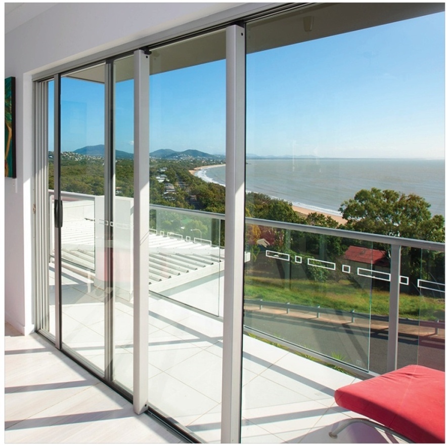 Glass Sliding Door Double Glazed Aluminium Patio Door American Style 4-panel Bedroom Modern Aluminum Alloy Sound Insulation