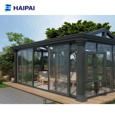 Modern Design Aluminum Gable Sunroom Prefabricated Expandable Container House Veranda Backyard Greenhouse Tiny House Good Glass