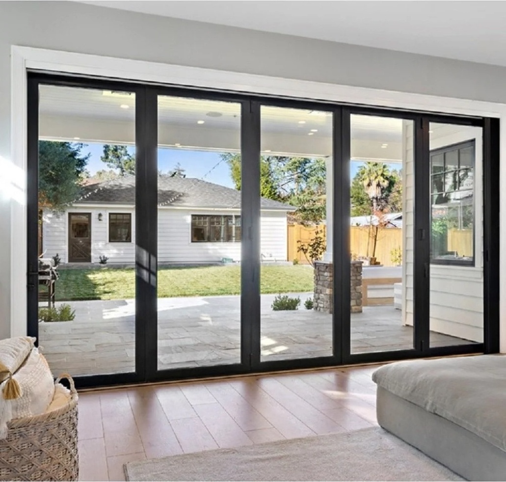 Glass Sliding Door Double Glazed Aluminium Patio Door American Style 4-panel Bedroom Modern Aluminum Alloy Sound Insulation