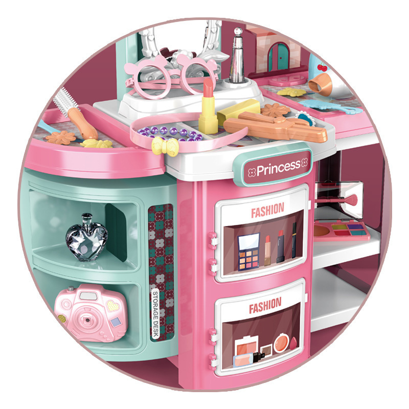 HPD Fashion 2 IN 1 Multifunction Baby Makeup Toy Table Set Very Priceless Children's Dressing Table Toy For Simulation Makeup