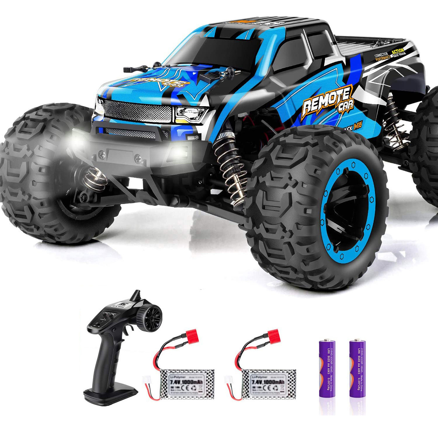 Scale Remote Control Car High Speed All Terrain Electric Toy Off Road RC Monster Vehicle Truck Crawler for Boys Kids and Adults