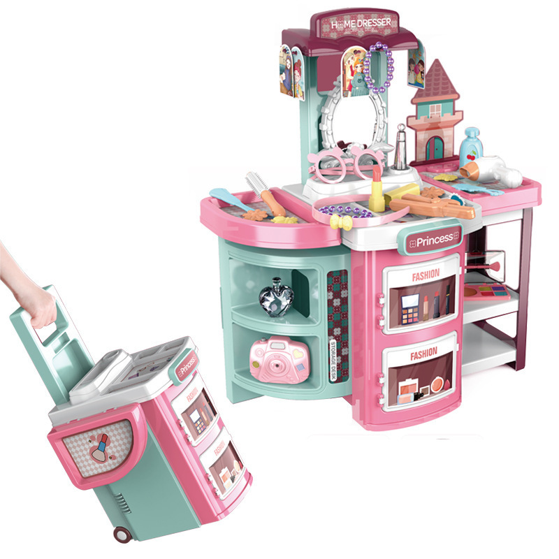 HPD Fashion 2 IN 1 Multifunction Baby Makeup Toy Table Set Very Priceless Children's Dressing Table Toy For Simulation Makeup