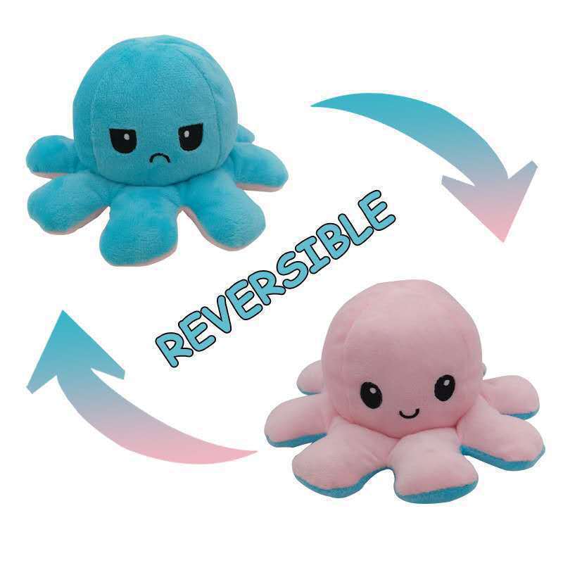 Wholesale Kids Cute Stuffed Animals Toys Octopus Flip Reversible Plush Toy