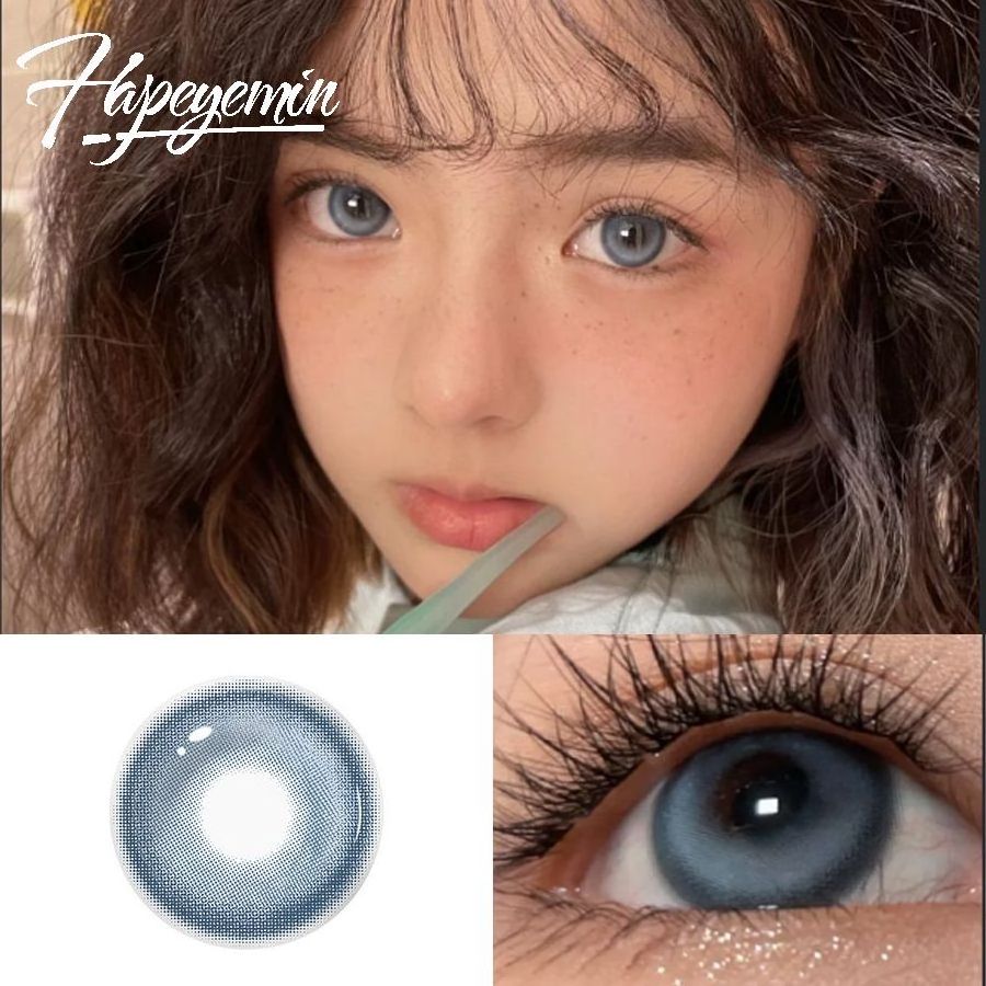 Hapeyemin blue eye contact lenses  cosmetic colored contacts lenses big eyes designer contact lenses