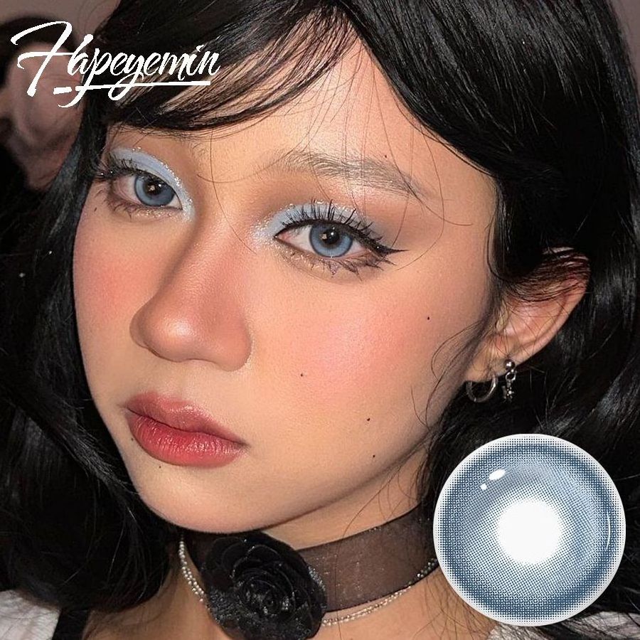 Hapeyemin blue eye contact lenses  cosmetic colored contacts lenses big eyes designer contact lenses