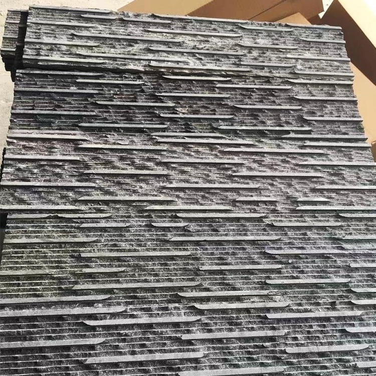 Black wall panel Natural Quartz Wall Cladding Slate Cement Culture Stone For Exterior Wall Veneer Slate Stone Panels