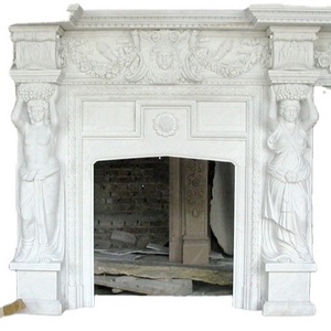 White Stone Marble Or Limestone Fireplaces Sets Mantel Sculpture At Client's Designs indoor antique white marble fireplace