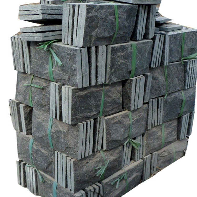 China Factory Manufacture Black white culture stone quartzite ledgestone veneer stone wall tile stacked stone