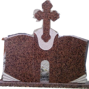 Red granite tombstones gravestone monuments headstones cross angels weings figure monuments