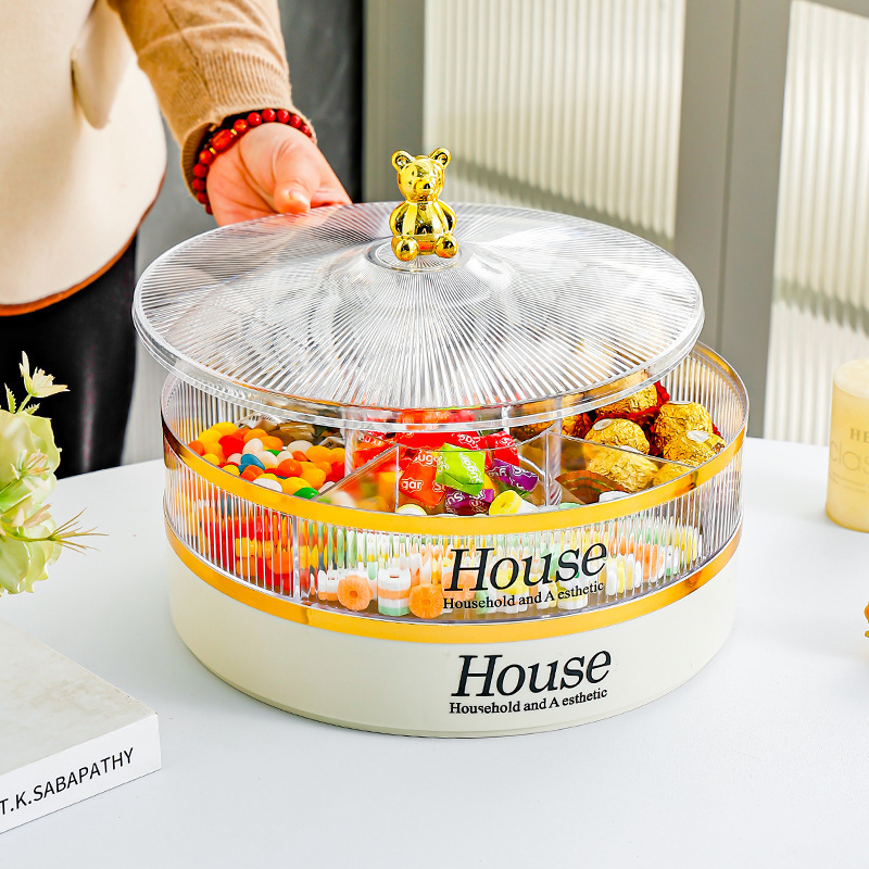 New Household Candy Box Living Room High-end Plastic Light Luxury Dried Fruit Plate Year Snacks Advanced Storage