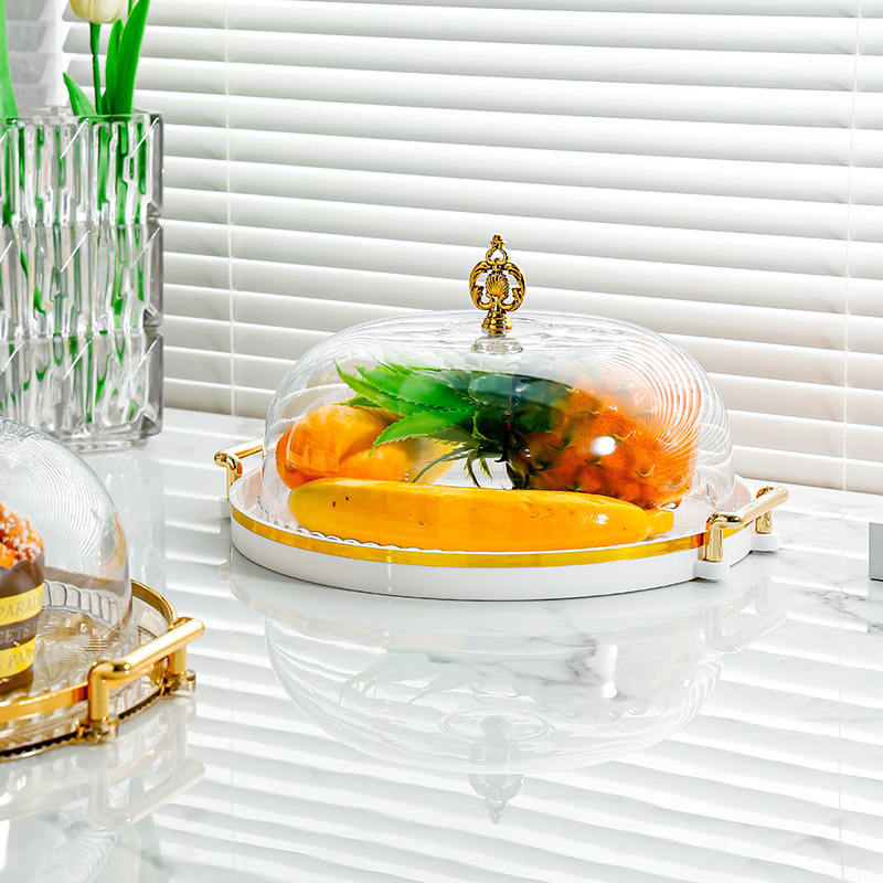 Tasting Plate Plastic Cake Cover Transparent Dessert Split with Lid Snack Fruit Display Box