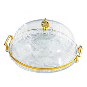 Tasting Plate Plastic Cake Cover Transparent Dessert Split with Lid Snack Fruit Display Box