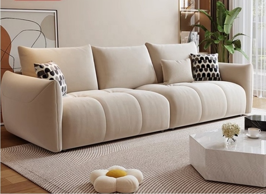 Modern 3-Seater Velvet Living Room Sofa Elegant Furniture Piece