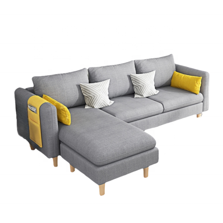 Nordic Style Multicolor Couch Set for Small Living Rooms Wood with Chaise Longue living room furniture