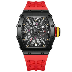 PAGANI Design 1738 Black Red  Men's Quartz Watch Luminous Hombre AR Sapphire Mirror Sports for Men's watch