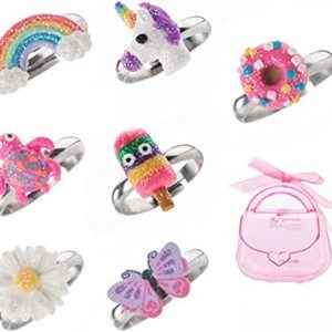 Adjustable Rings Set for Little Girls Colorful Cute Unicorn Butterfly Rings Children's Jewelry Set Kids Jewelry