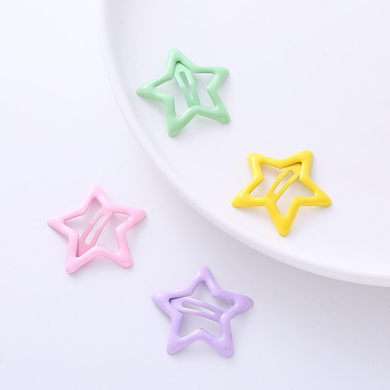 Wholesale Hot selling Candy Color Star Children's BB Clip Fresh Color Bangs Clip Popular Hair Accessories Hair Clip