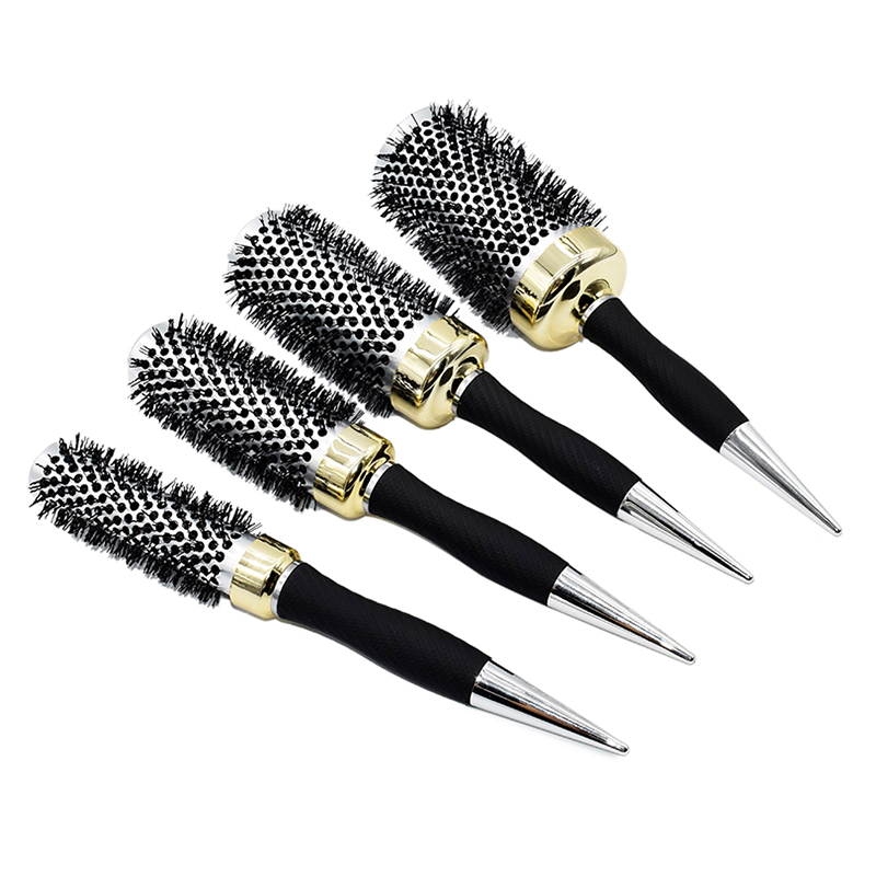 Beauty Salon Barbershop Thermal Wavy Curly Blow Pro Natural Boar Bristles Hair Ceramic Round Brush