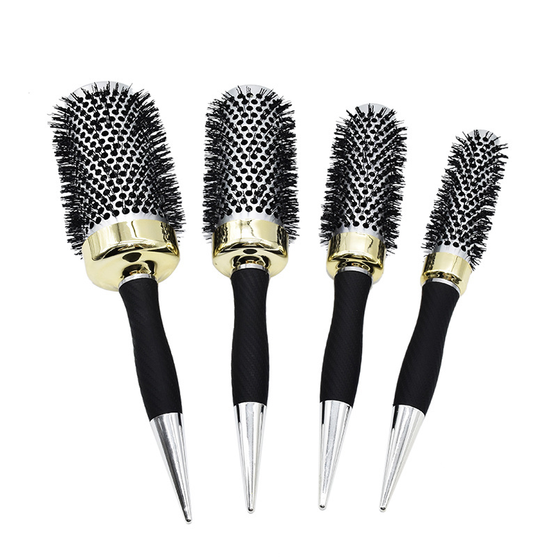 Beauty Salon Barbershop Thermal Wavy Curly Blow Pro Natural Boar Bristles Hair Ceramic Round Brush