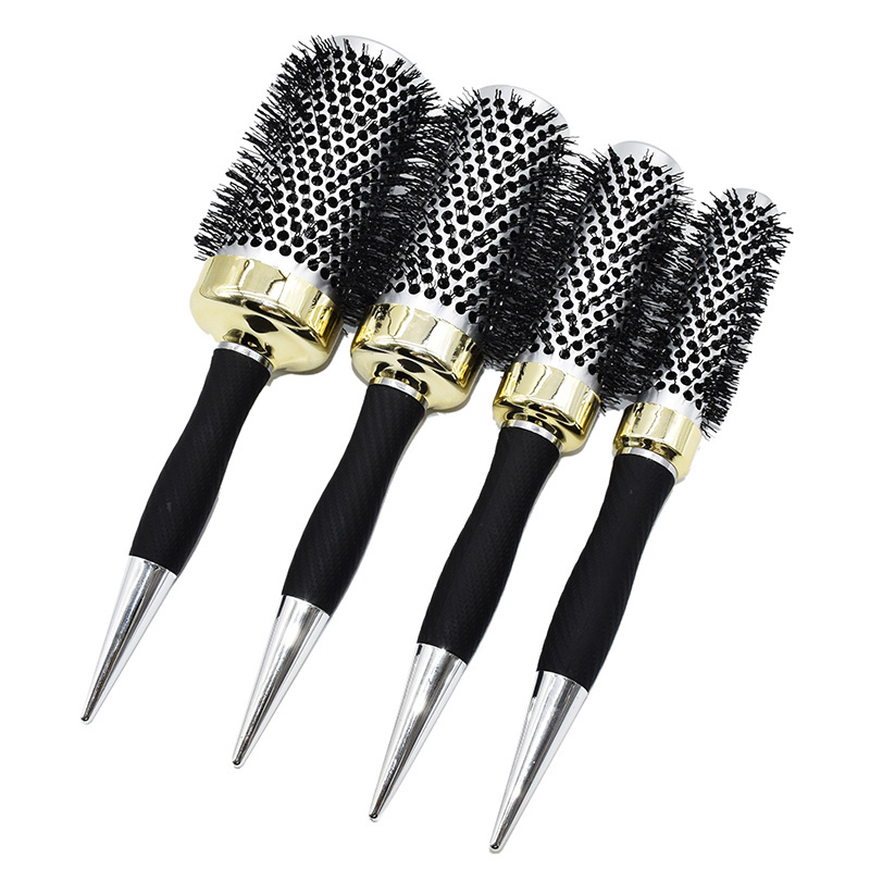 Beauty Salon Barbershop Thermal Wavy Curly Blow Pro Natural Boar Bristles Hair Ceramic Round Brush