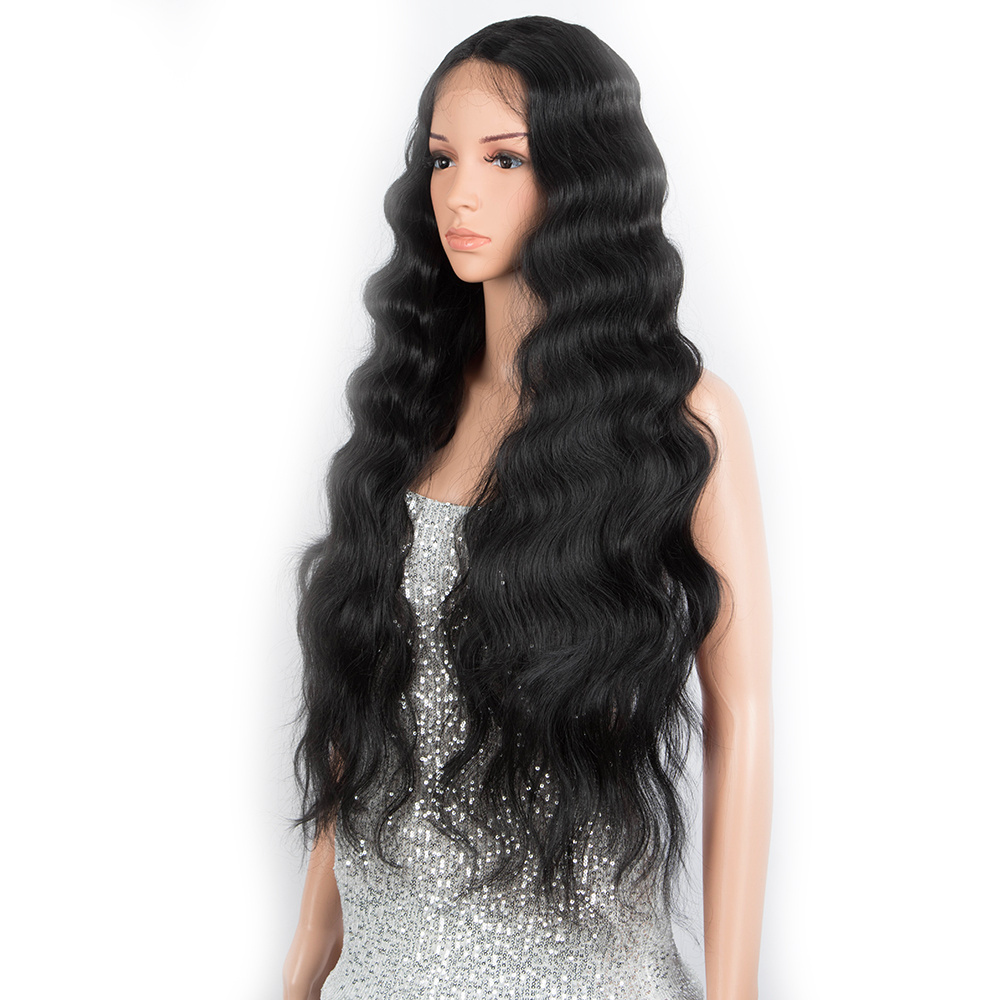 Cheap Transparent Swiss Lace Front Synthetic Wig For Black Women Heat Resistant Synthetic Hair Wigs ROMANCE Hair Extension