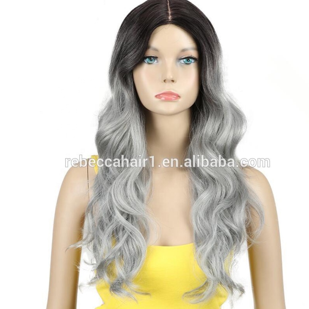 Premium Long Synthetic Hair Wigs 28 Inch Deep Body Part Lace Straight Hand Tied Ombre Blonde Wigs Of Synthetic Hair In Stock