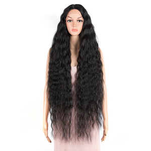 41" Lace Front Wigs Half Hand Tied 150% Density Wigs Long Wavy High Temperature Hair Extension Synthetic Wigs With Baby Hair