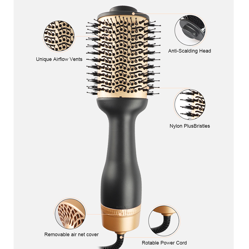 Electric Rotating Hair Styler Styling Tools Negative Ion 3 In 1 Comb Multifunction One Step Hair Blow Dryer Brush Hair Dryer