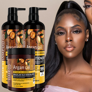 Private Label Organic Biotin Argan Oil Hair Growth Shampoo And Conditioner Set Natural Herbal Thickening Anti Hair Loss Shampoo