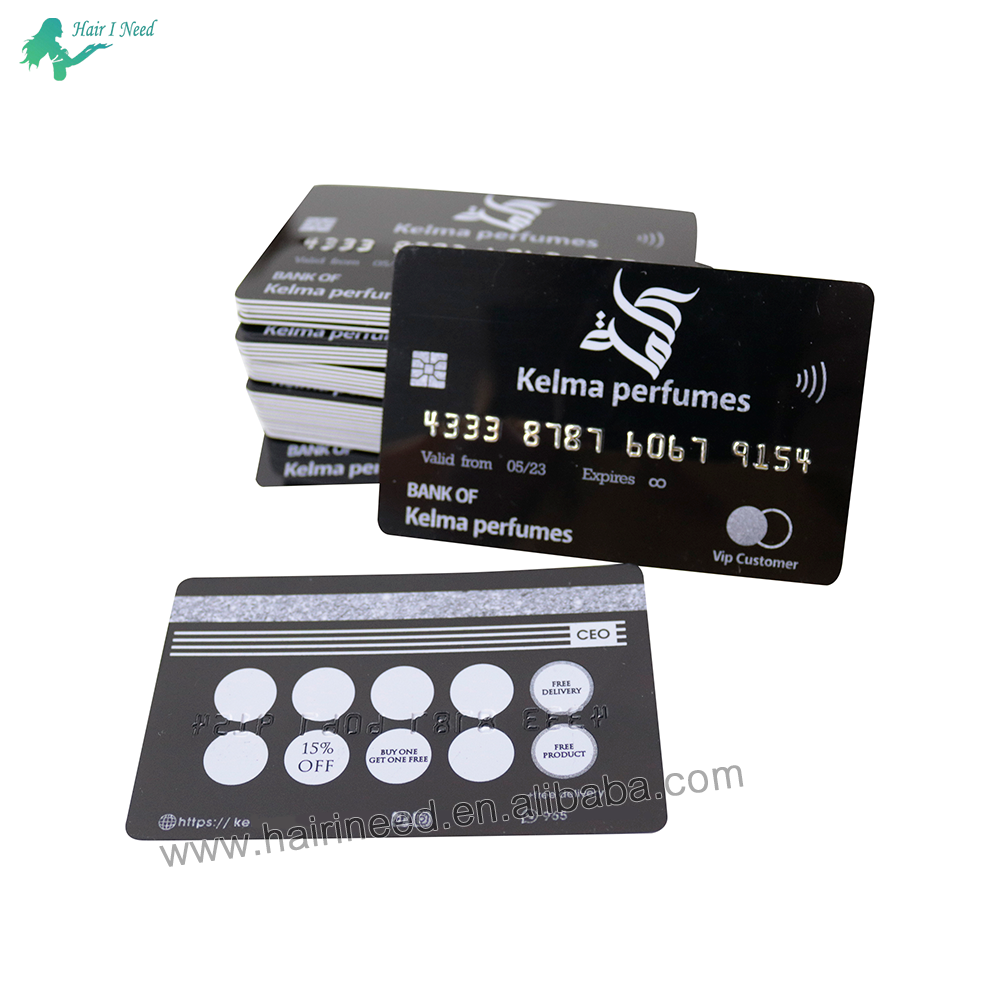 Custom Business Cards Printing Embossed Number Gift Loyalty Stamp Credit Card Style PVC Plastic Business Cards With Logo Luxury