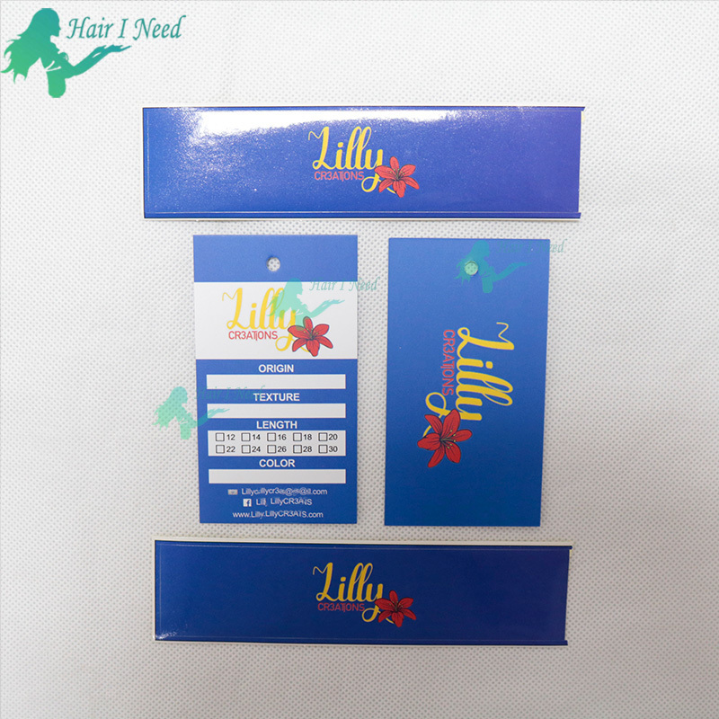 Custom logo printing on hair bundle adhesive wraps free design stickers