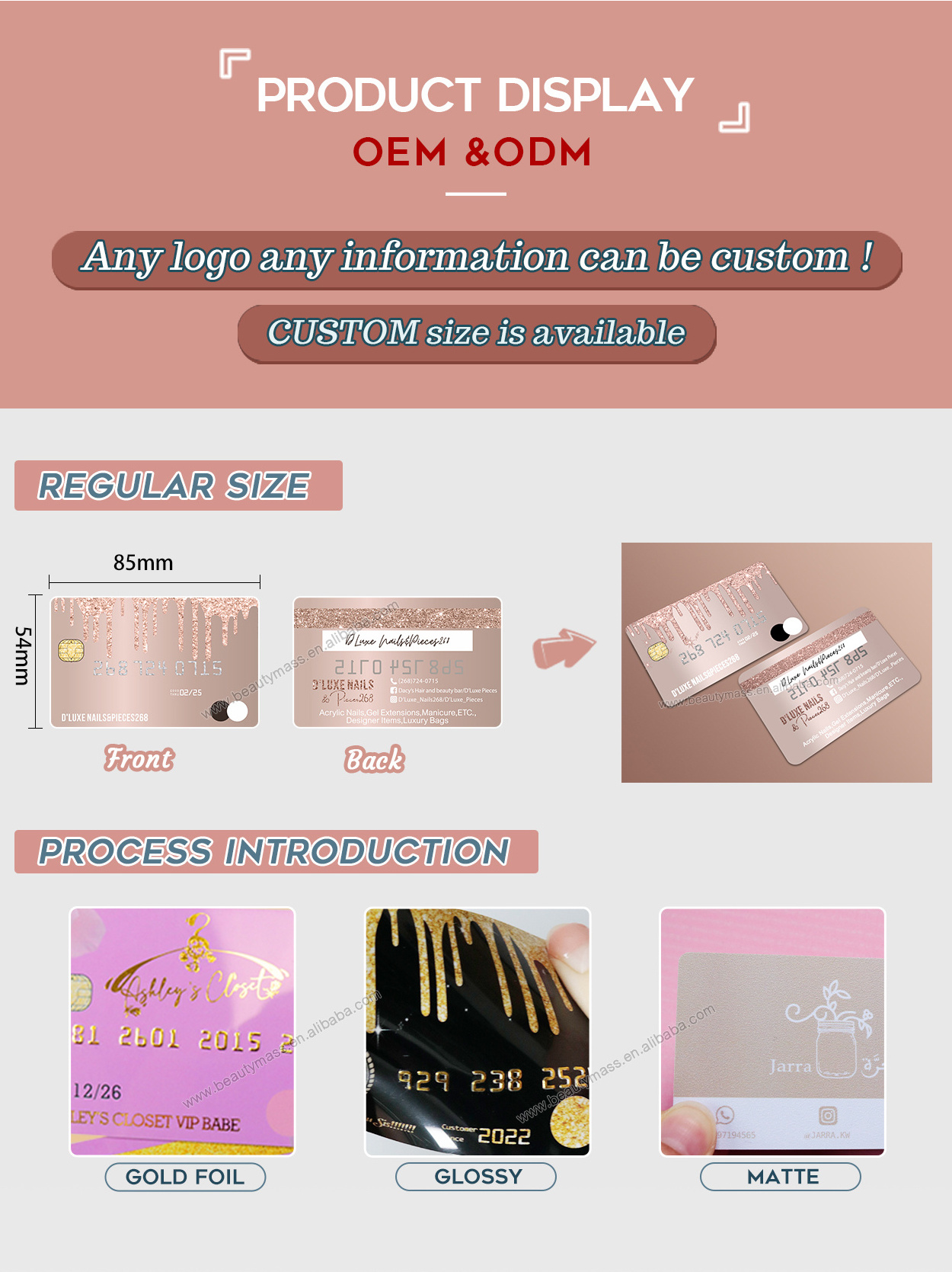 High Quality Custom Printing Double Side Name Membership ID Plastic PVC VIP Cards, PVC Plastic Business Card