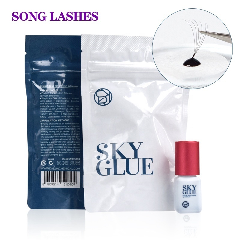 New Package Korea Sky S+ Eyelash Glue 5ml Fast Drying Long Lasting Time Professional Eyelash Adhesive