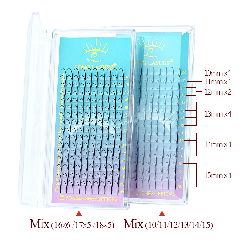 song lashes top quality 0.07 C/D curl 10-18 mm MIX hands made Spike Wispy Eyelash extension